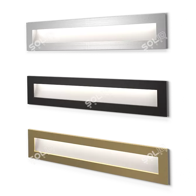 Rectangular LED Stair Luminaire 3D model image 3