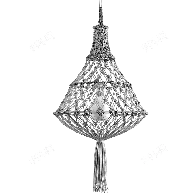 Bohemian Macrame Lampshade: Indila 3D model image 2