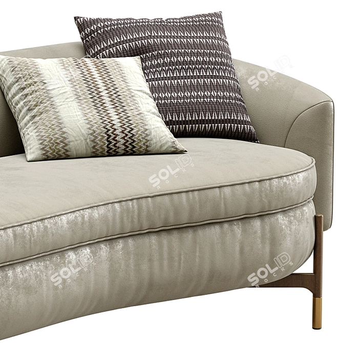 Sleek Leather Miami Sofa 3D model image 2