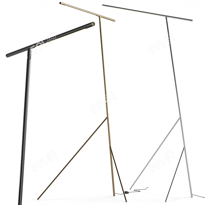 Elegant Mattia Floor Lamp: Steel Brass 3D model image 1