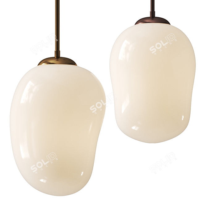 Natural Glow Glass Pendant Light 3D model image 1