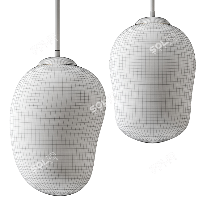 Natural Glow Glass Pendant Light 3D model image 2