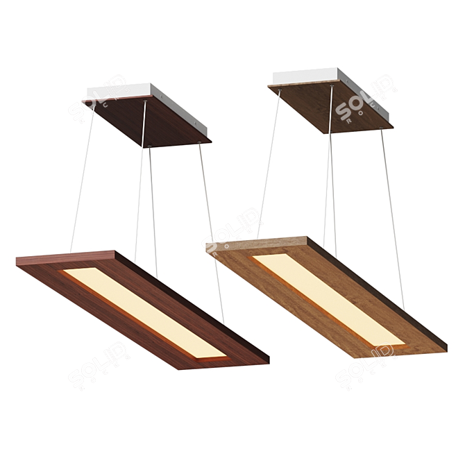 Modern Forms Woodtone LED Linear Suspension 3D model image 2