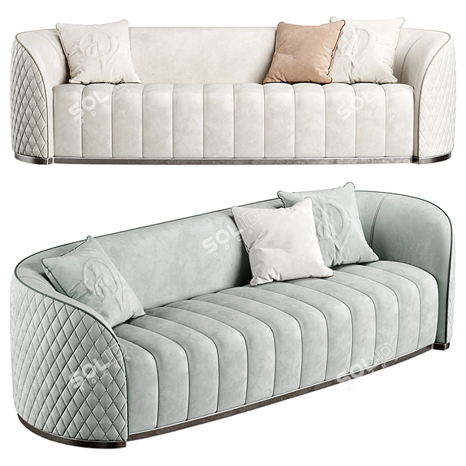 Color-Changeable Sofa: Customize with CoronaColor & TurboSmooth 3D model image 1