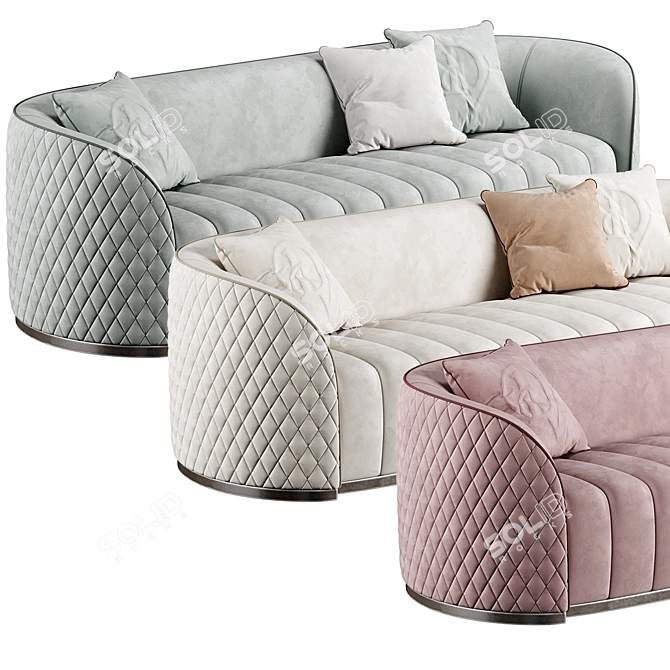 Color-Changeable Sofa: Customize with CoronaColor & TurboSmooth 3D model image 3