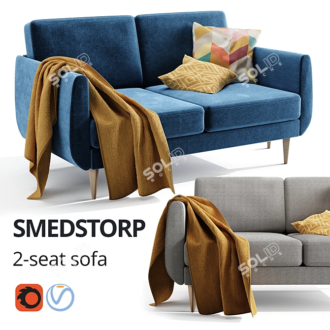 SMEDSTORP 2-Seater Sofa | 165x94x88 cm 3D model image 8