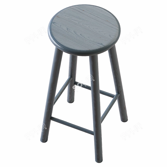 Minimalist Metal Barstool 3D model image 2