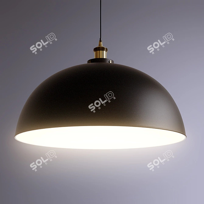 Elegant Metal and Brass Light Fixture 3D model image 3