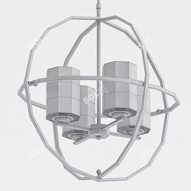 Divinare Spazio Pendant Chandelier 3D model image 2