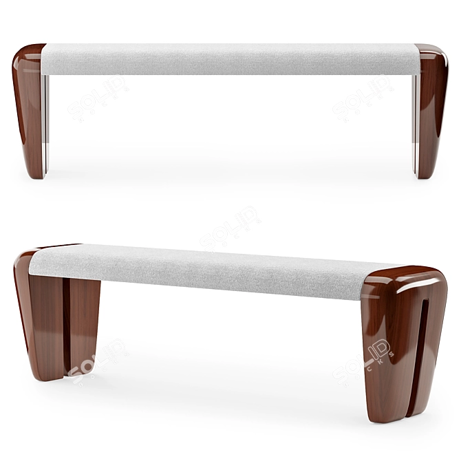 Pendhapa Para Single Bench: Stylish and Versatile 3D model image 1