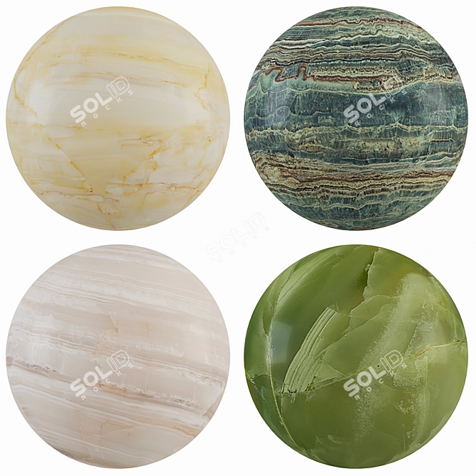 Luxury Onyx Collection: 20 Stunning Textures, Various Sizes [3D Models Included] 3D model image 1