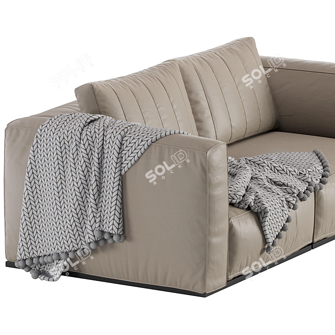 Contemporary Leather Modular Sofa 3D model image 4