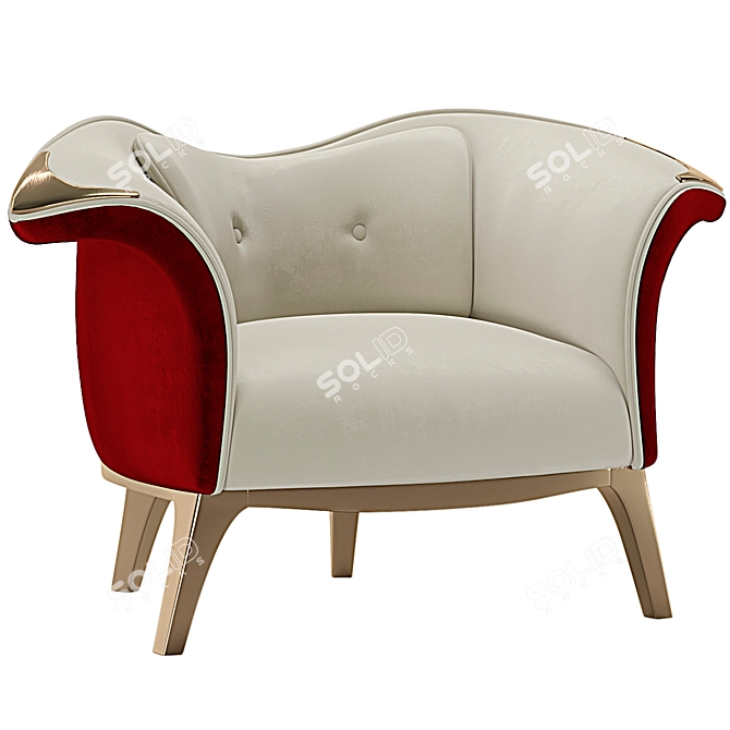 Harlequin Elegance Armchair 3D model image 1