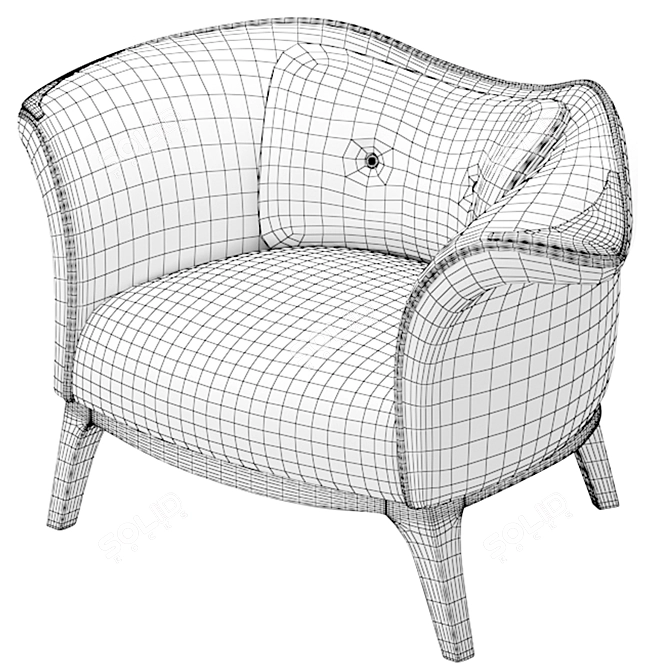 Harlequin Elegance Armchair 3D model image 7