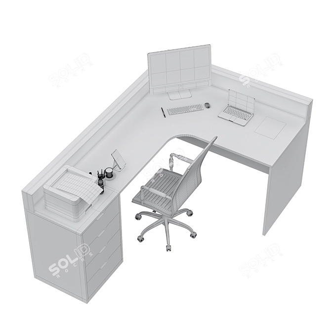 Modern Office Furniture Set 3D model image 4