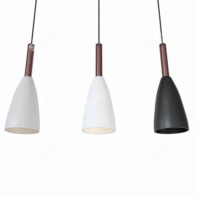 Elegant Agia Pendant Lamp 3D model image 1