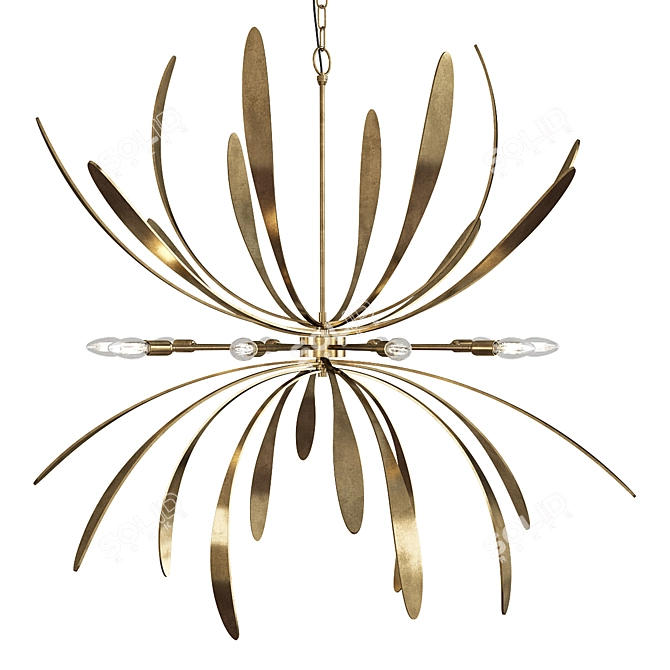 Elegant Dahlia Chandelier 3D model image 3