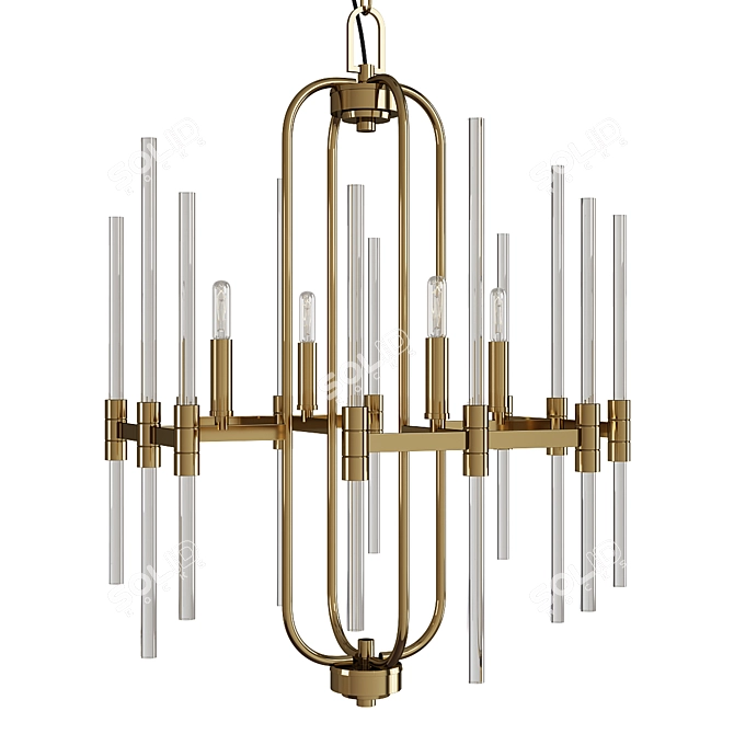 Elegant Pillar Chandelier 3D model image 1