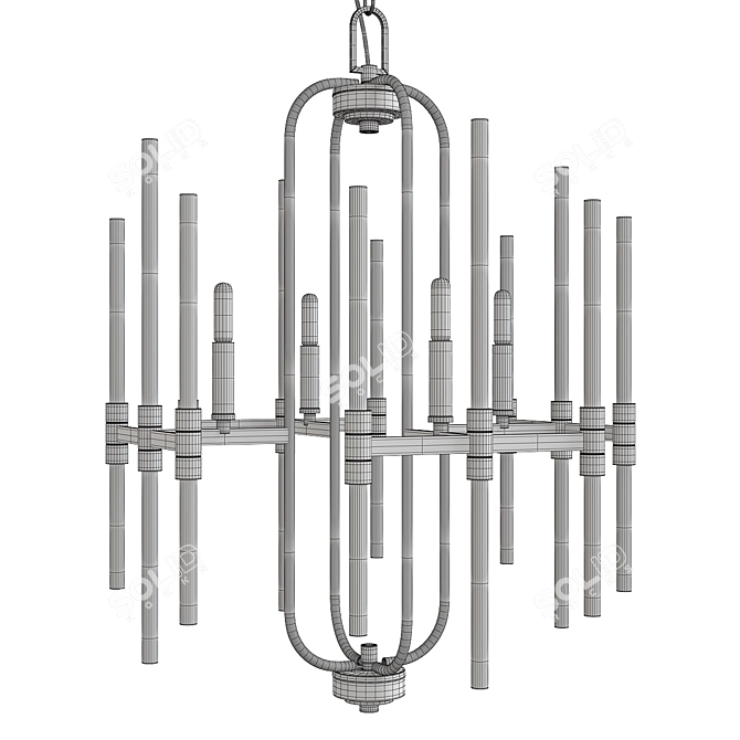 Elegant Pillar Chandelier 3D model image 2