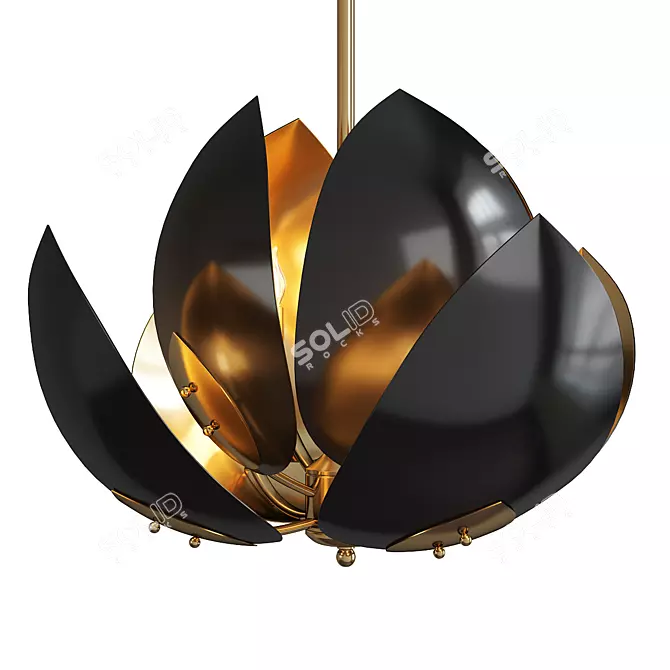 Elegant Lotus Small Chandelier 3D model image 1