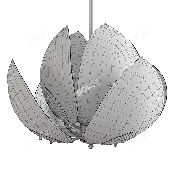 Elegant Lotus Small Chandelier 3D model image 2