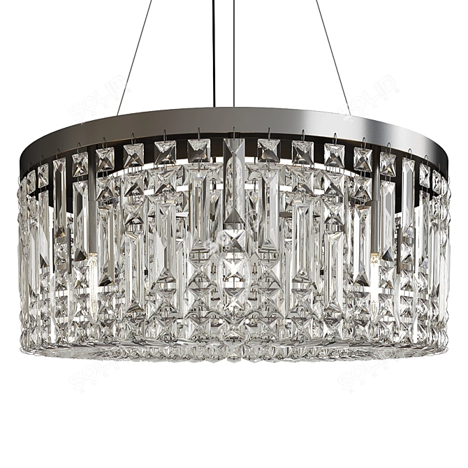 Zahara 8 Chrome Pendant - Elegant Lighting Solution 3D model image 1