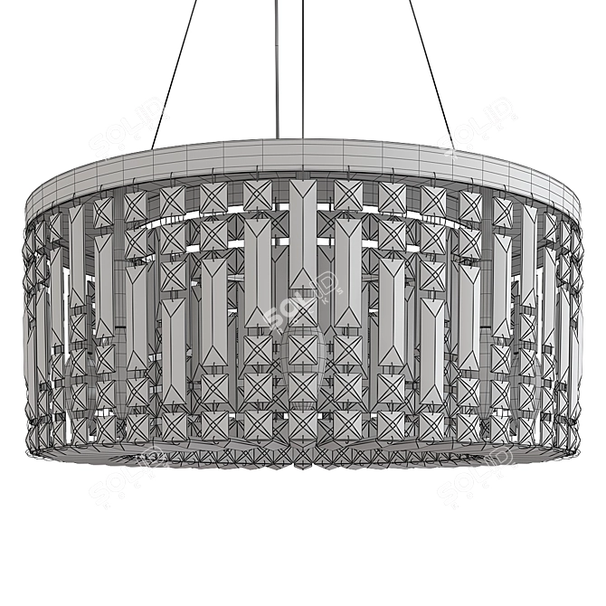 Zahara 8 Chrome Pendant - Elegant Lighting Solution 3D model image 2