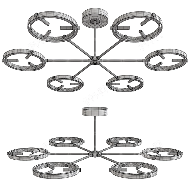 Elegant Flexus Pendant Illumination 3D model image 2