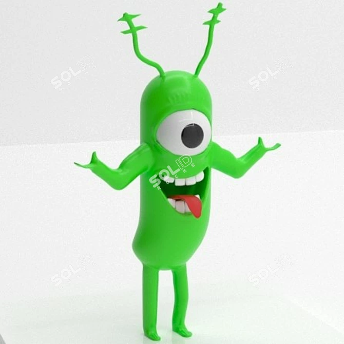 Cartoon Plankton Figurine: Detailed Model (3dsmax, obj) 3D model image 1