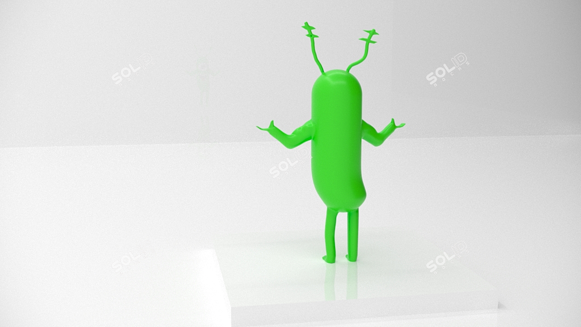 Cartoon Plankton Figurine: Detailed Model (3dsmax, obj) 3D model image 3