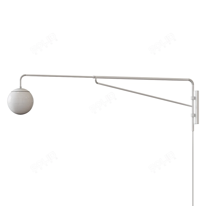 Elegant Swivel Wall Lamp 3D model image 2