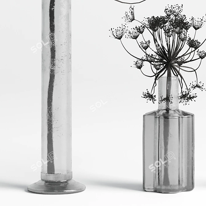 Elegant Dry Hogweed Bouquet 3D model image 3