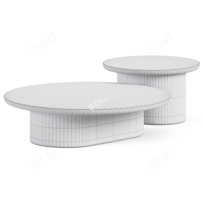 Elegant Porto Coffee Tables 3D model image 2