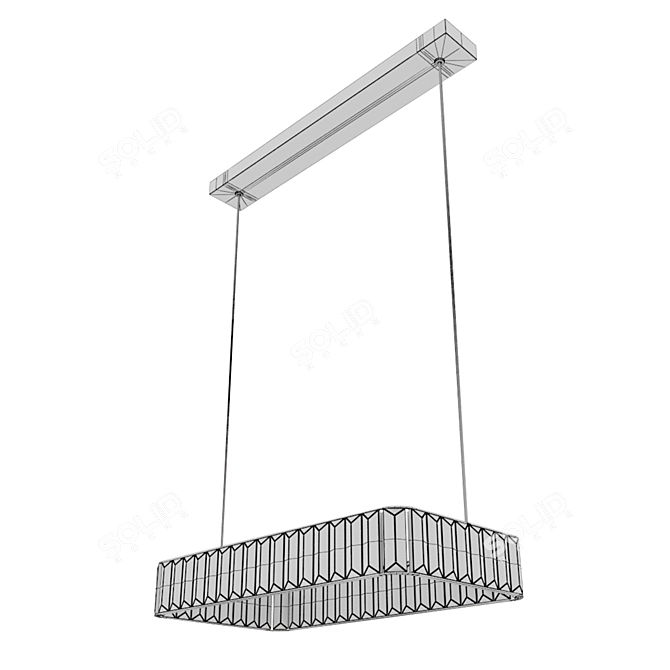 Luxury Chrome Crystal Pendant Light 3D model image 3