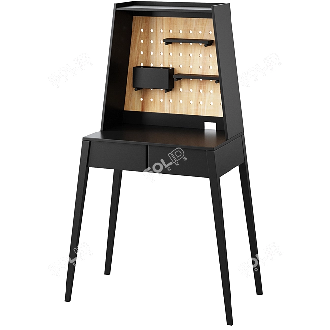 Contemporary Atticus Black Desk 3D model image 1