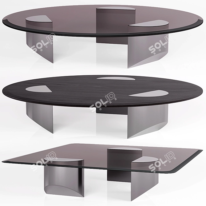 Sleek Wedge Coffee Table 3D model image 1