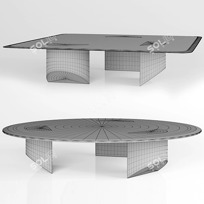 Sleek Wedge Coffee Table 3D model image 2