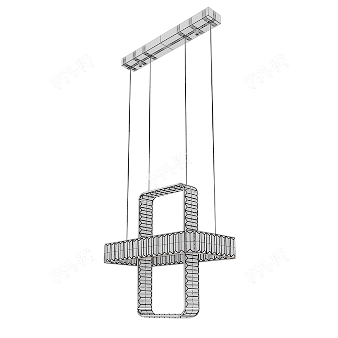 Elegant Chrome Gold Pendant Light 3D model image 3