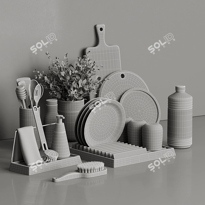 Kitchen Decorative Set 3D model image 7