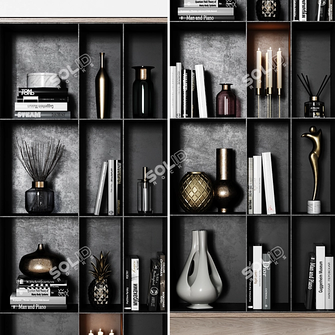 Modern Woodgrain Wardrobe with Stylish Design 3D model image 2