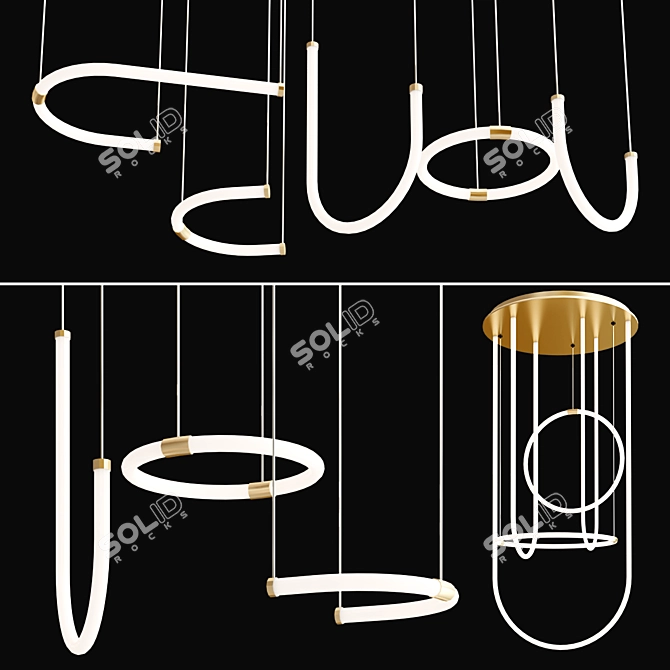 Unseen LED Chandeliers for an Enchanting Ambiance 3D model image 1