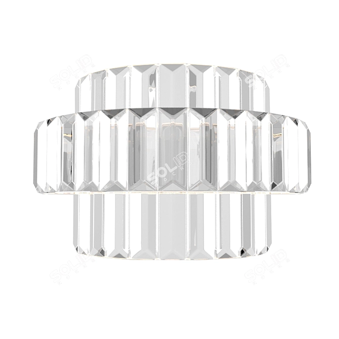 Luxury Gold Chrome Crystal Wall Sconce 3D model image 2