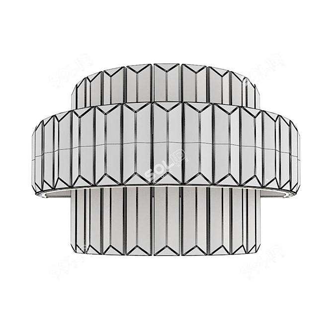 Luxury Gold Chrome Crystal Wall Sconce 3D model image 3