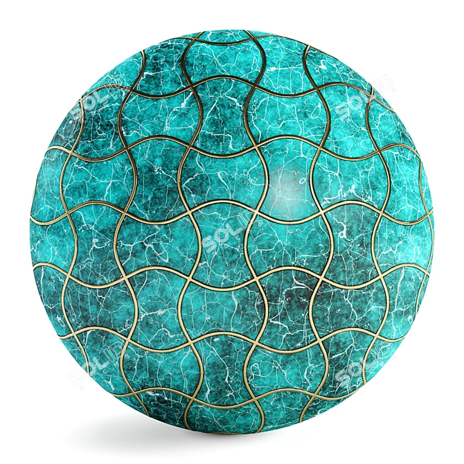 4K Onyx Marble Floor Tile 3D model image 2