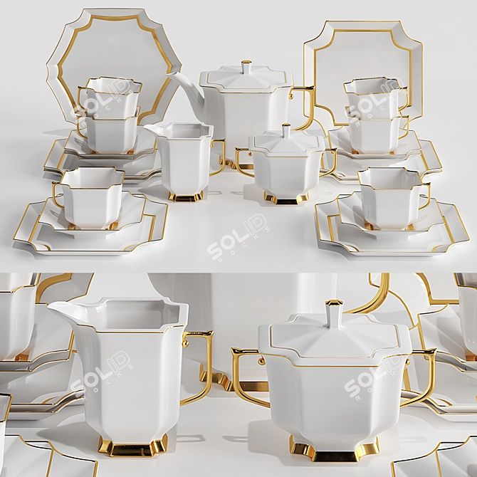 Elegant Tea Set 2015 3D model image 3