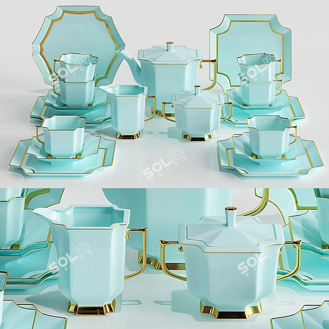 Elegant Tea Set 2015 3D model image 4