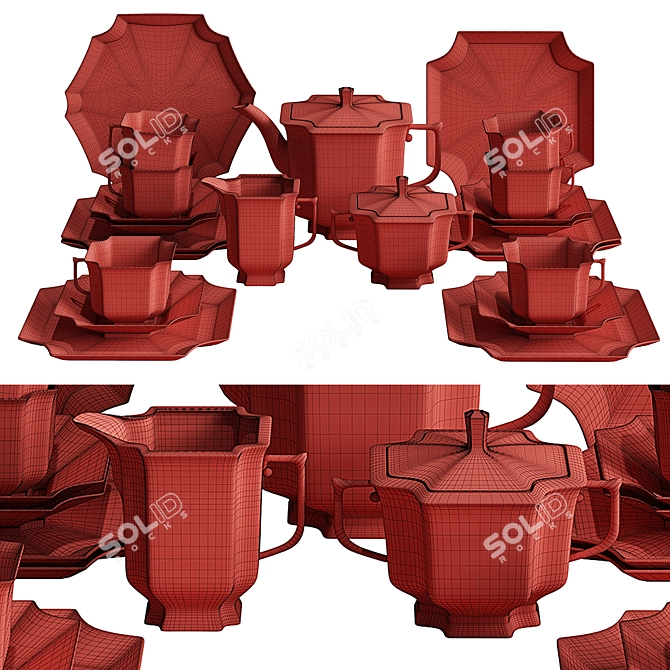 Elegant Tea Set 2015 3D model image 6
