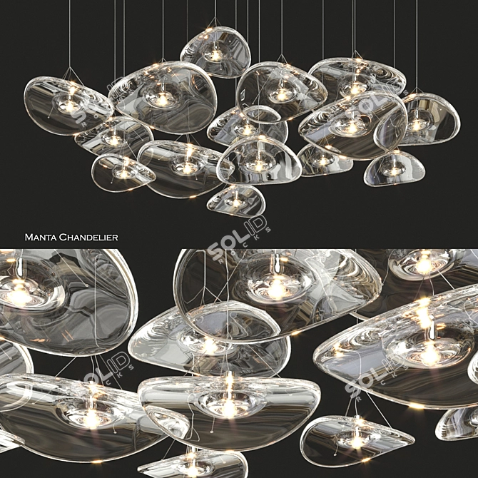 Adjustable Terzani Manta Light: Illuminate Your Space 3D model image 2