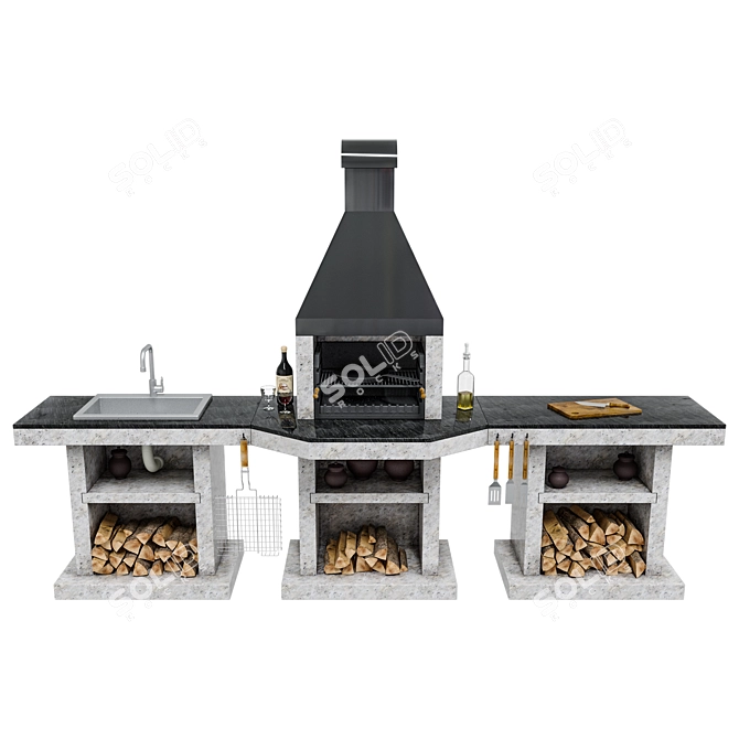 Stimlex Steel BCPF BBQ: Premium Quality, Stylish Design 3D model image 2