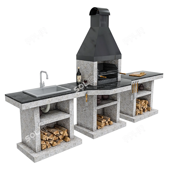 Stimlex Steel BCPF BBQ: Premium Quality, Stylish Design 3D model image 4